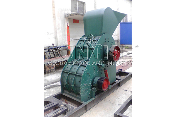 A hammer crusher for recycling used mobile phone batteries.