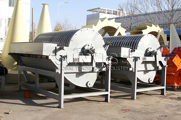 Magnetic separator for recycling aluminum.