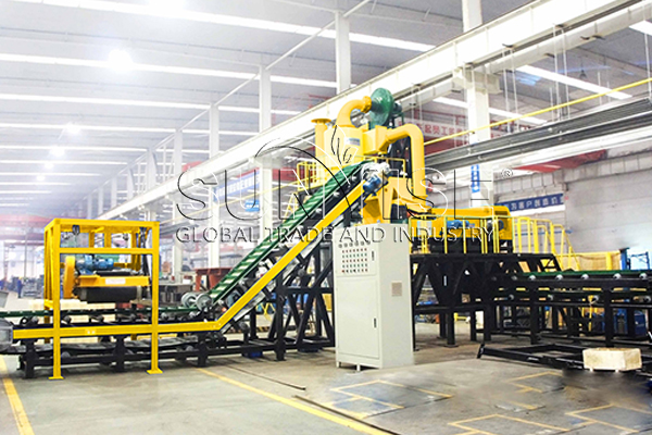 Magnetic sorter in aluminium recycling machine.