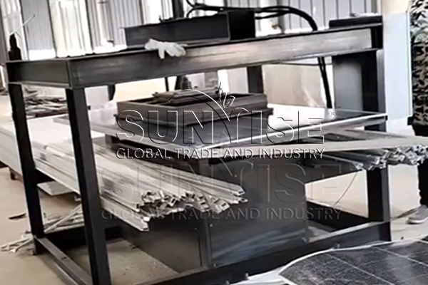 Photovoltaic panel frame removal machine