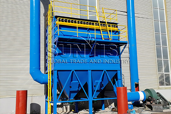 Pulse dust collector in aluminum recovery machine.