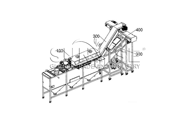 Separator sorting system for waste mobile phone battery recycling.