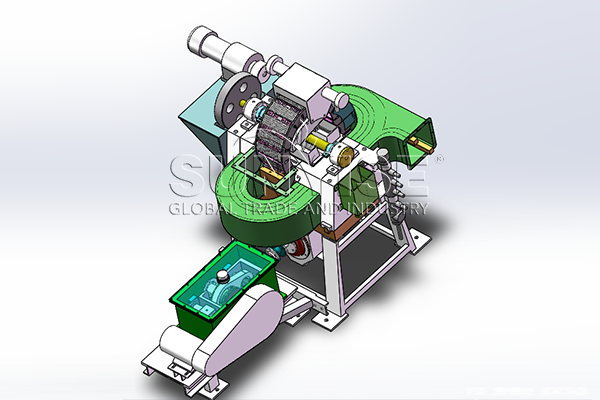 The first step of the magnetic separator