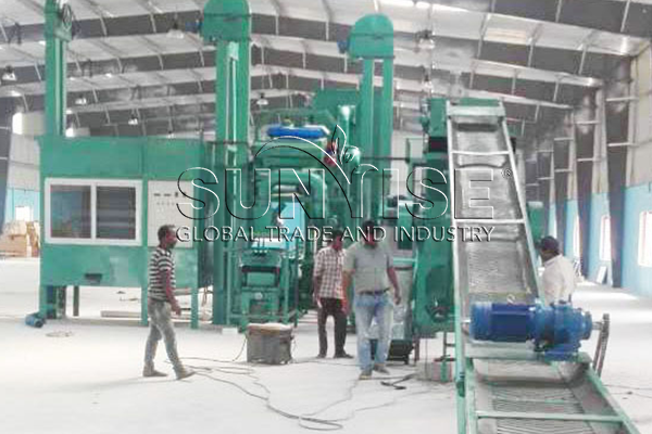The second step of the electrostatic separator operation.